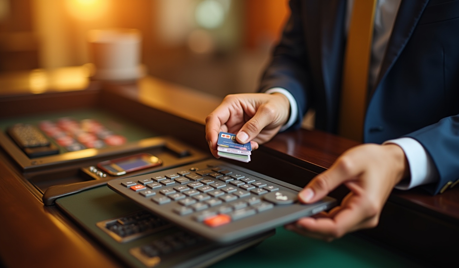 Operazione di deposito nel cashier del casino